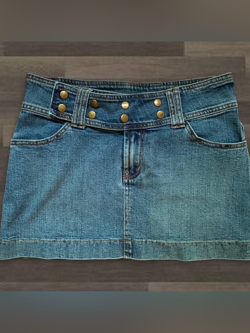 Studded Blue Denim Vintage Y2K Mini Skirt